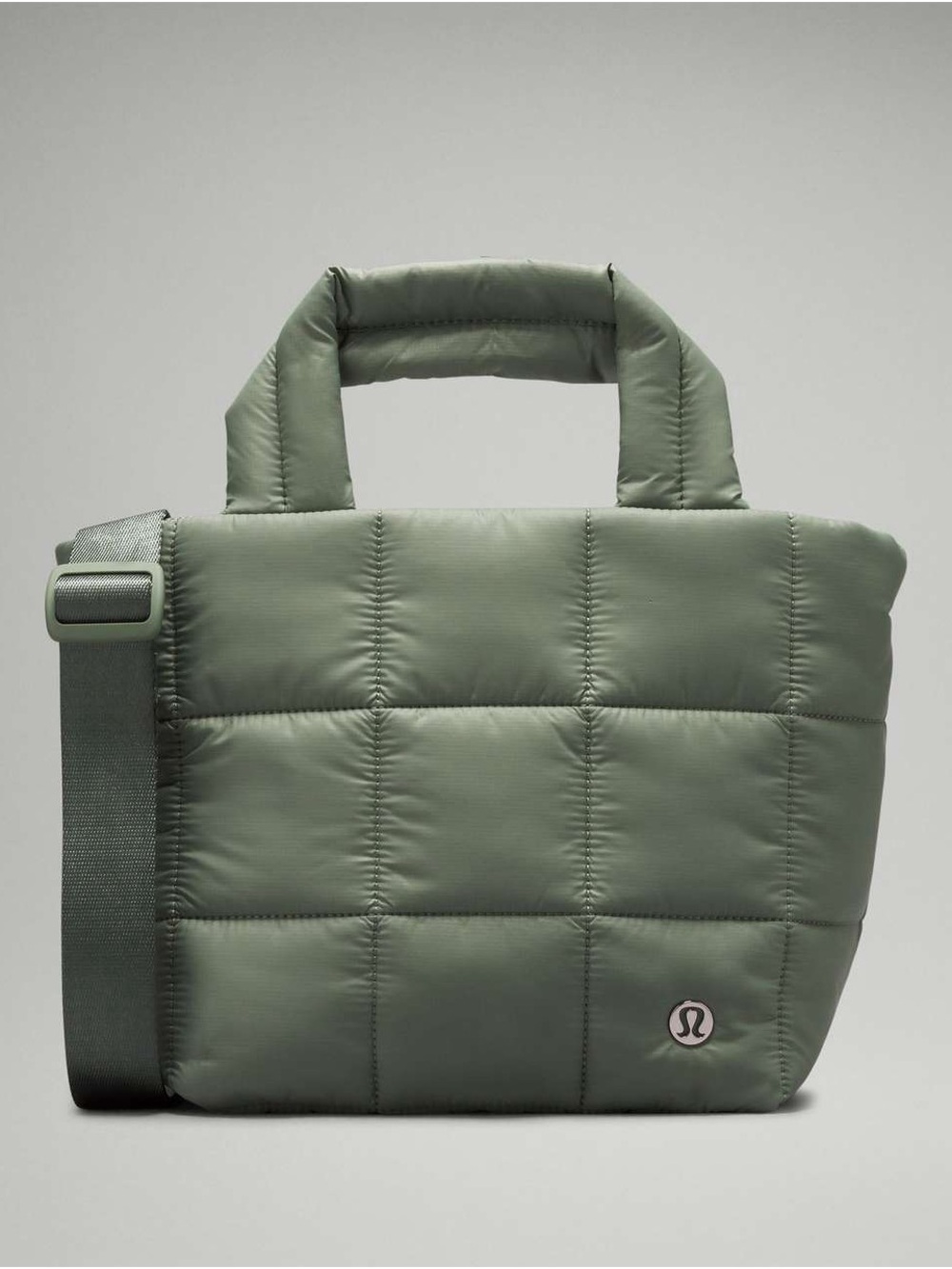 NIB lululemon athletica Quilted Grid Crossbody Tote with Strap Dark Olive Green